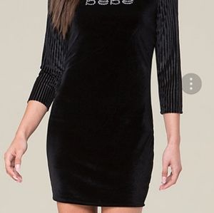 Bebe 3/4 sleeve velvet dress L